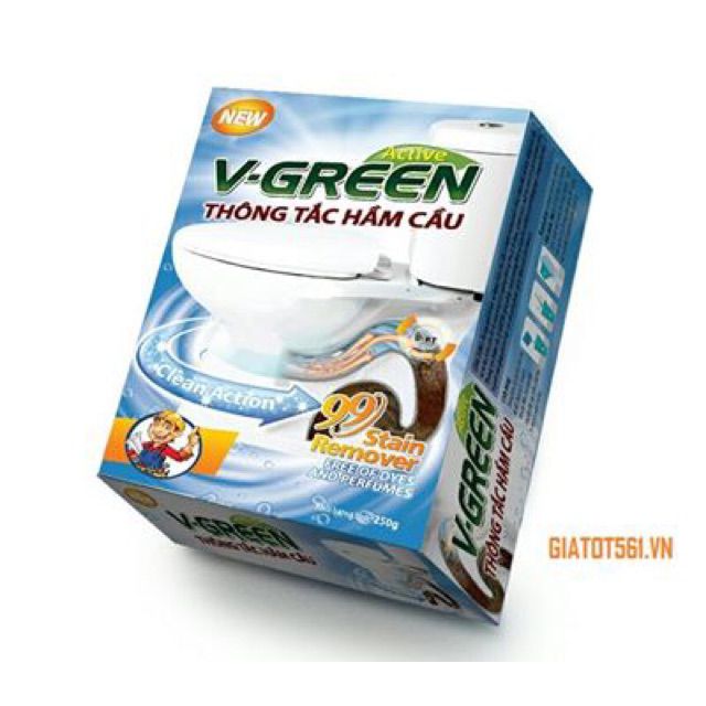 BỘT THÔNG CỐNG THÔNG BỒN CẦU V-GREEN 250G