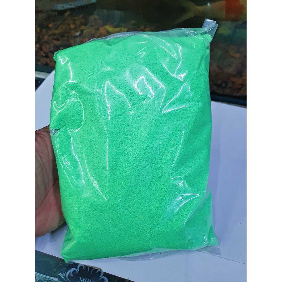 1KG CÁT THẠCH ANH XANH LÁ NHẠT TRANG TRÍ HỒ CÁ NON BỘ