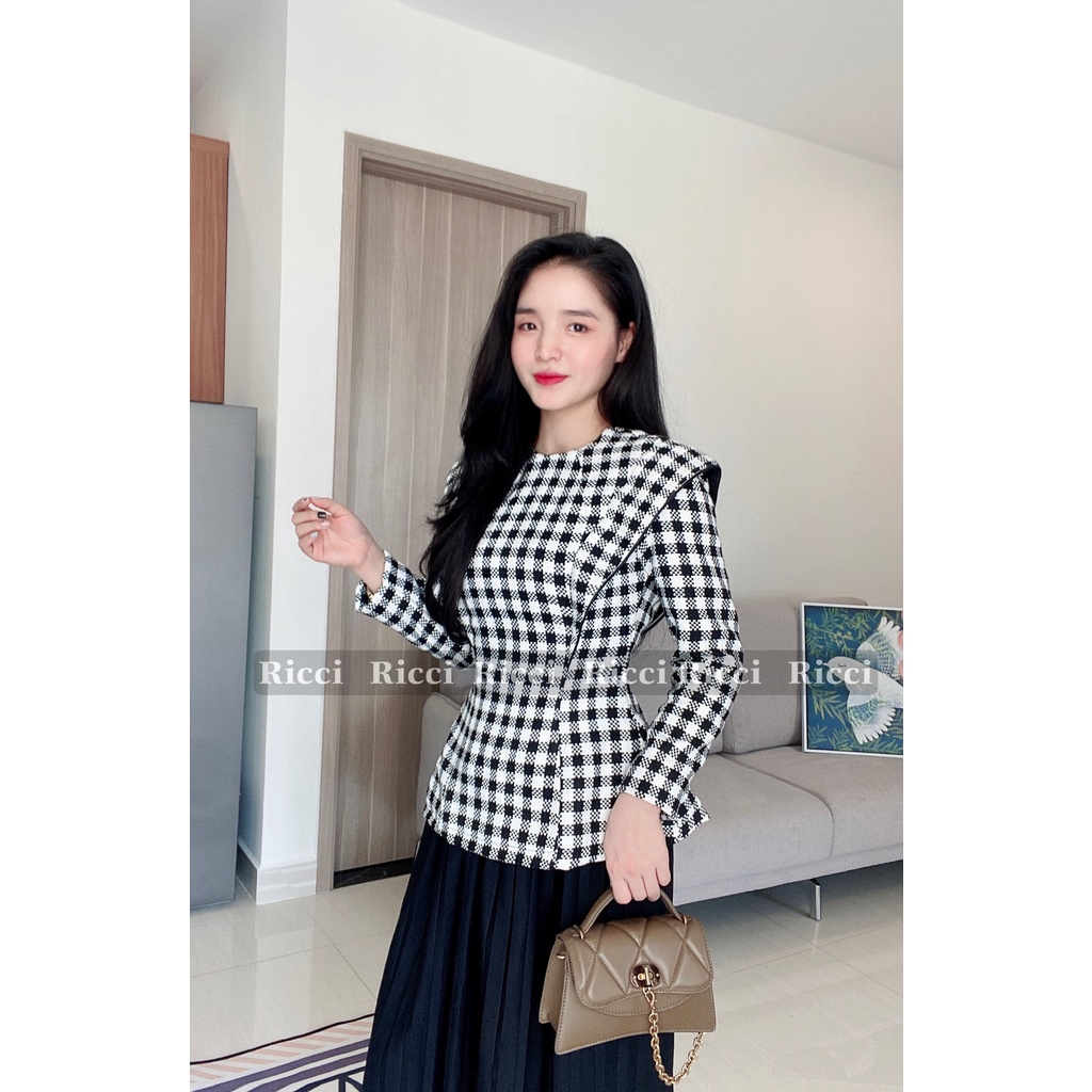  Áo Cecil Tweed Ricci thiết kế chất liệu Tweed caro cao cấp mềm | RICCI OFFICIAL | BigBuy360 - bigbuy360.vn