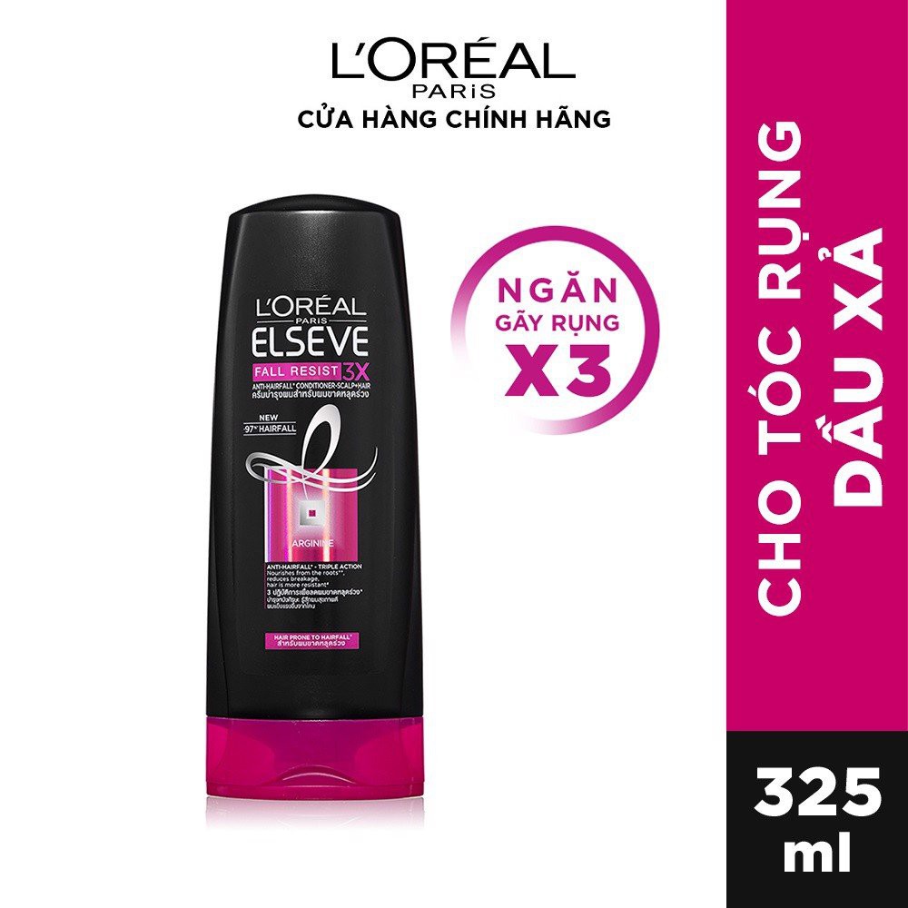 Dầu xả ngăn gãy rụng tóc L'Oreal Paris Elseve Fall Resist 3X Conditioner - Pháp Chính Hãng