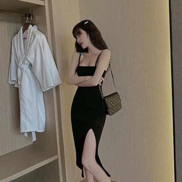 Váy thun 2d dáng dài xẻ đùi