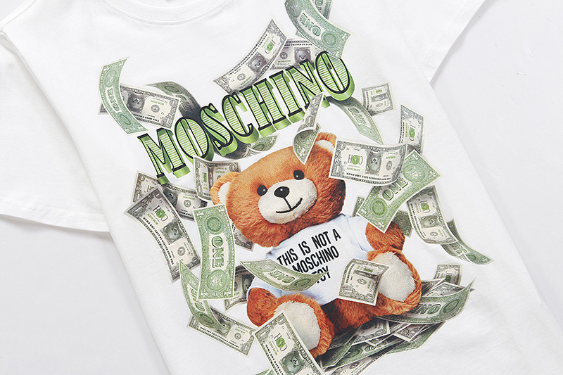 Mos chino Couples Cotton T-Shirts US Dollar Bear Digital Direct Injection Short Sleeve Tops Casual Sports T Shirt Men Women