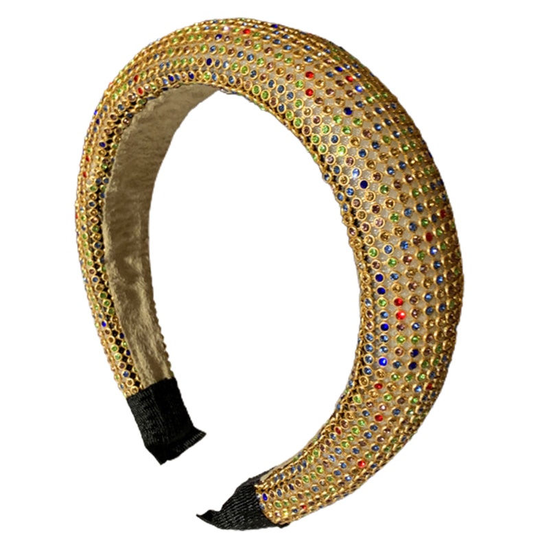 Flgo Băng Đô Cài Tóc Có Mút Xốp Đính Đá Lấp Lánh Nhiều Màu Sang Trọng Phong Cách Vintage Cho Nữ