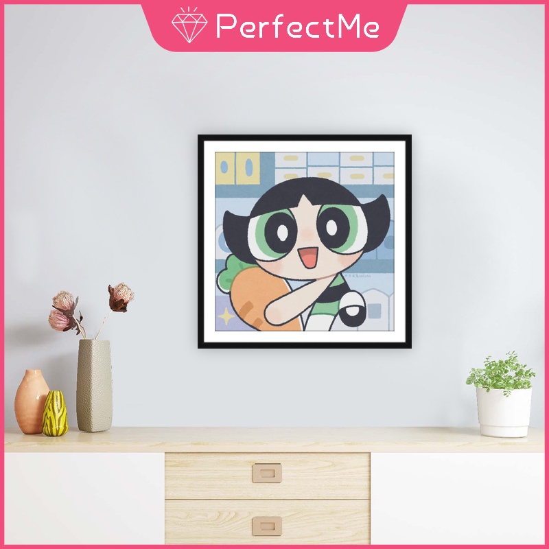 Bộ tranh đính đá 5D họa tiết cô gái cảnh sát hoạt hình độc đáo kích thước 30x30cm DIY dùng trang trí