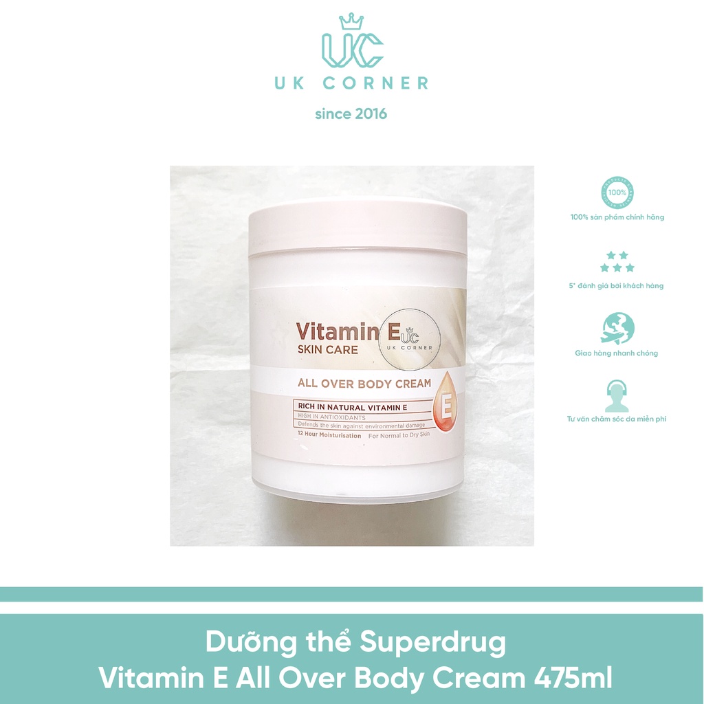 Dưỡng thể Superdrug Vitamin E All Over Body Cream