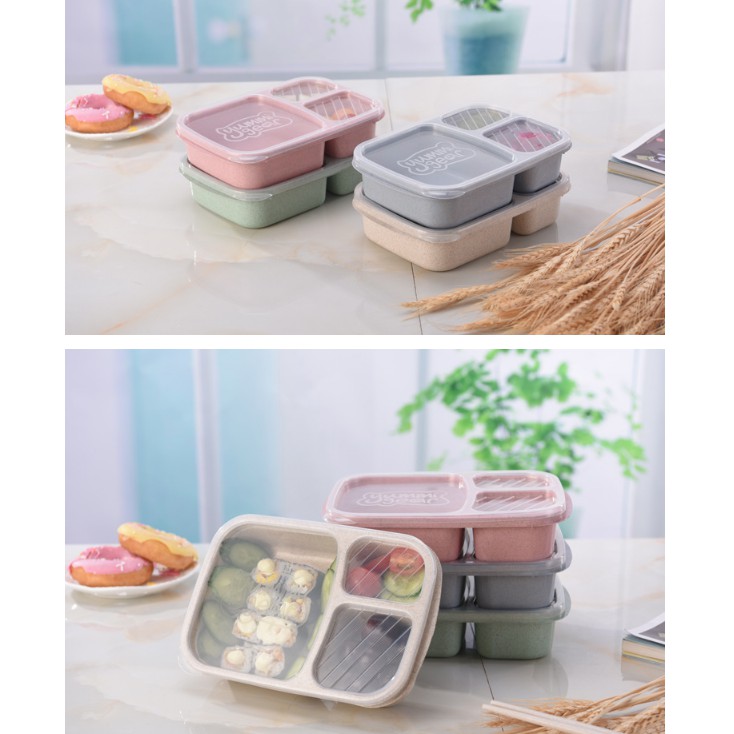 Hộp đựng cơm văn phòng 3 ngăn nắp trong suốt, hộp bảo quản thực phẩm đa năng mã HC20 | BigBuy360 - bigbuy360.vn