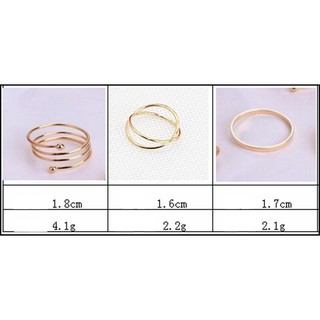 Nhẫn nữ combo 6 chiếc đeo nhiều kiểu T501