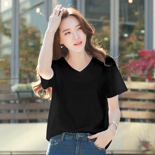Áo phông Áo thun cổ tim nhiều màu Chất mịn mát