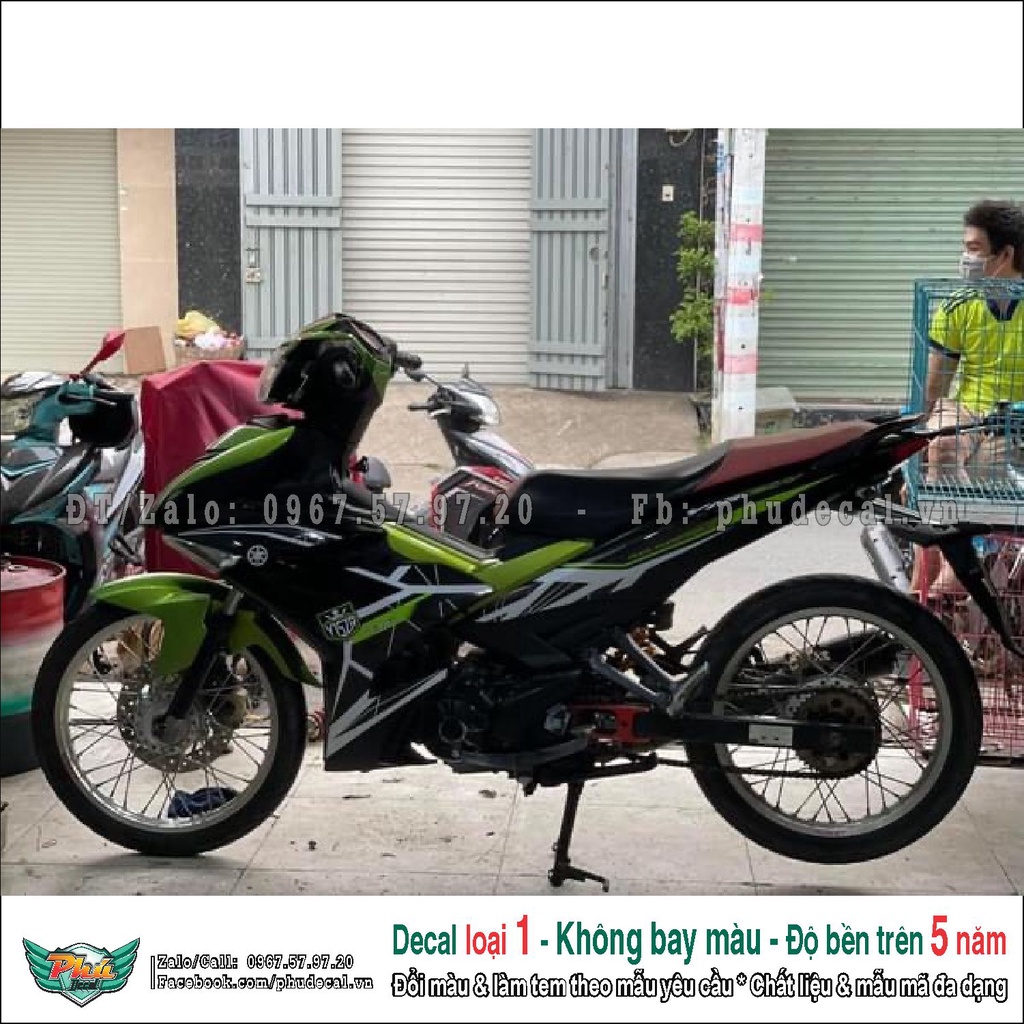 Tem rời Exciter 150 Xánh đen chỉ (2)