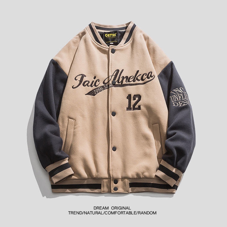 Áo bomber Varsity Jacket Alnekca Nỉ Siêu Đẹp