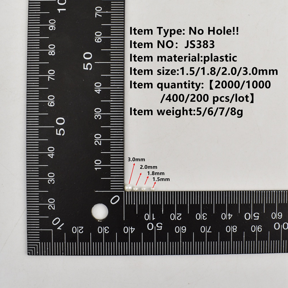 Set 200-2000 Hạt Ngọc Trai Tròn Không Lỗ 1.5-3mm Làm Trang Sức DIY J3S383