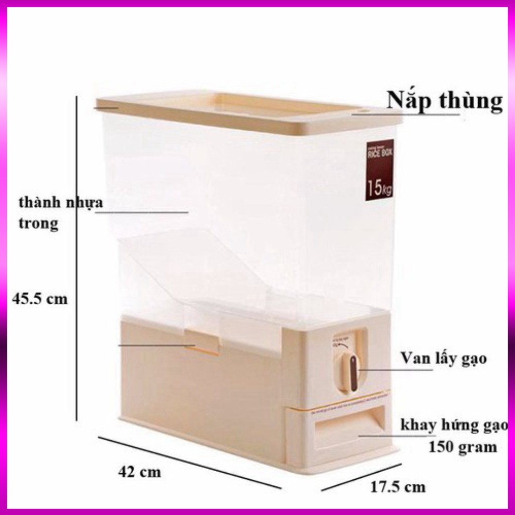 Thùng Đựng Gạo Thông Minh Tashuan 15kg - Hàng Cao Cấp -👑