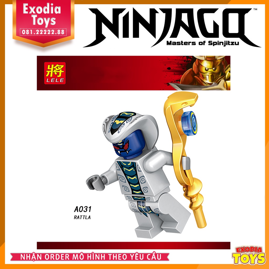 Xếp hình Minifigure Ninjago các quái vật Xà Tinh - Đồ Chơi Lắp Ghép Sáng Tạo - LELE A025-032