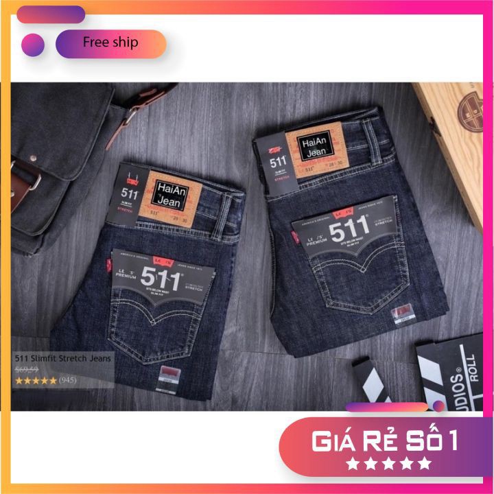 Quần jean nam ⚡ 𝗛𝗮̀𝗻𝗴 𝗰𝗮𝗼 𝗰𝗮̂́𝗽 ⚡ Quần bò đẹp ống đứng, chất co giãn thoải mái, màu xanh đá, trẻ trung, năng đ | BigBuy360 - bigbuy360.vn