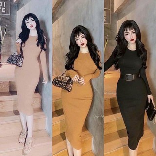 Váy body len tăm dài tay