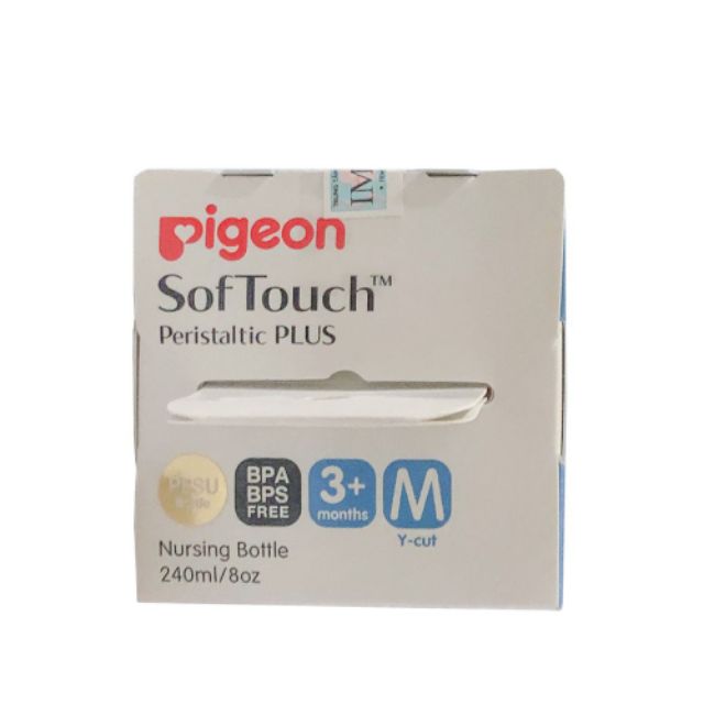 Bình sữa Pigeon SofTouch Peristaltic PLUS cổ rộng 160ml/ 240ml