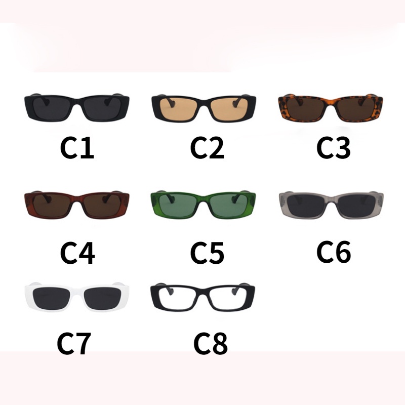 (YUZHU) INS Fashion Small Frame Square Retro Sunglasses for Women/Men
