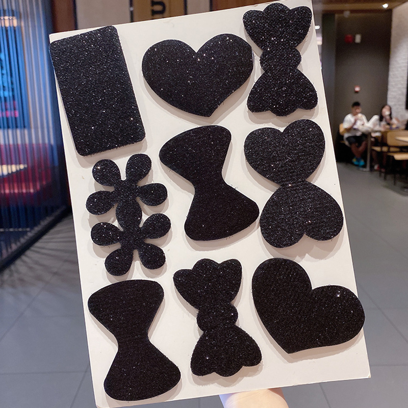 Kẹp dán tóc mái màu đen phong cách Hàn Quốc đơn giản cho nữ