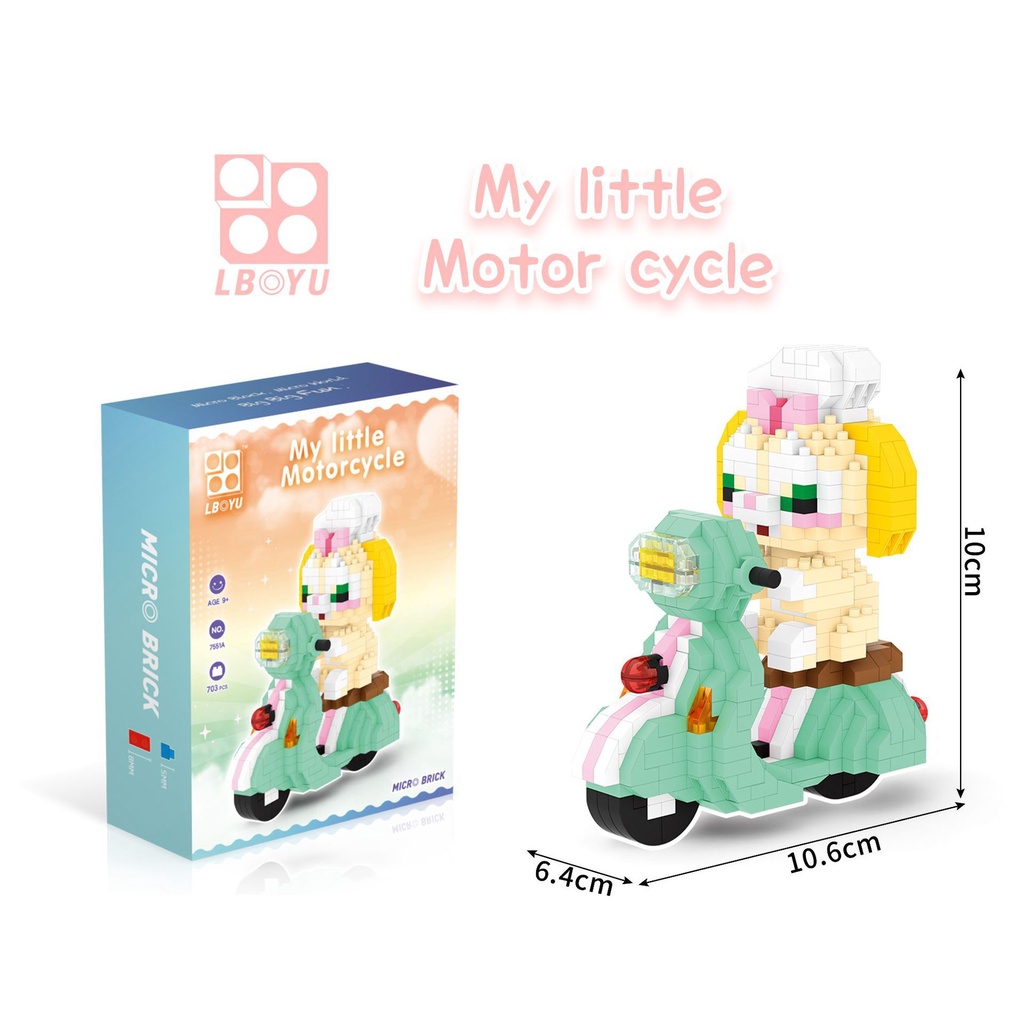 Khối Lắp Ráp Xe Mô Tô 7550A-7555A Chất Lượng Cao