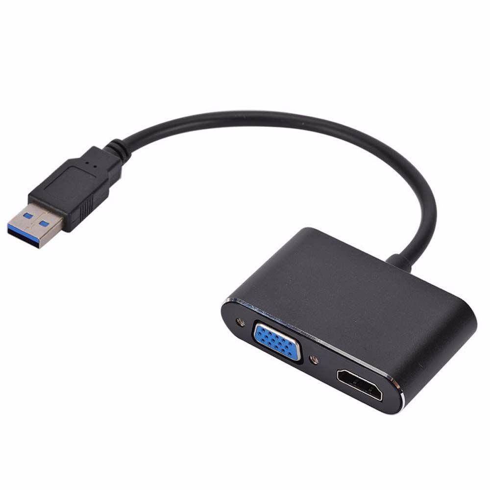 [COD] Bộ ChuyểN ĐổI USB 3.0 Sang HDMI + VGA Cho Windows 7 / 8 / 10 OS HD USB Sang VGA 4K USB Hub