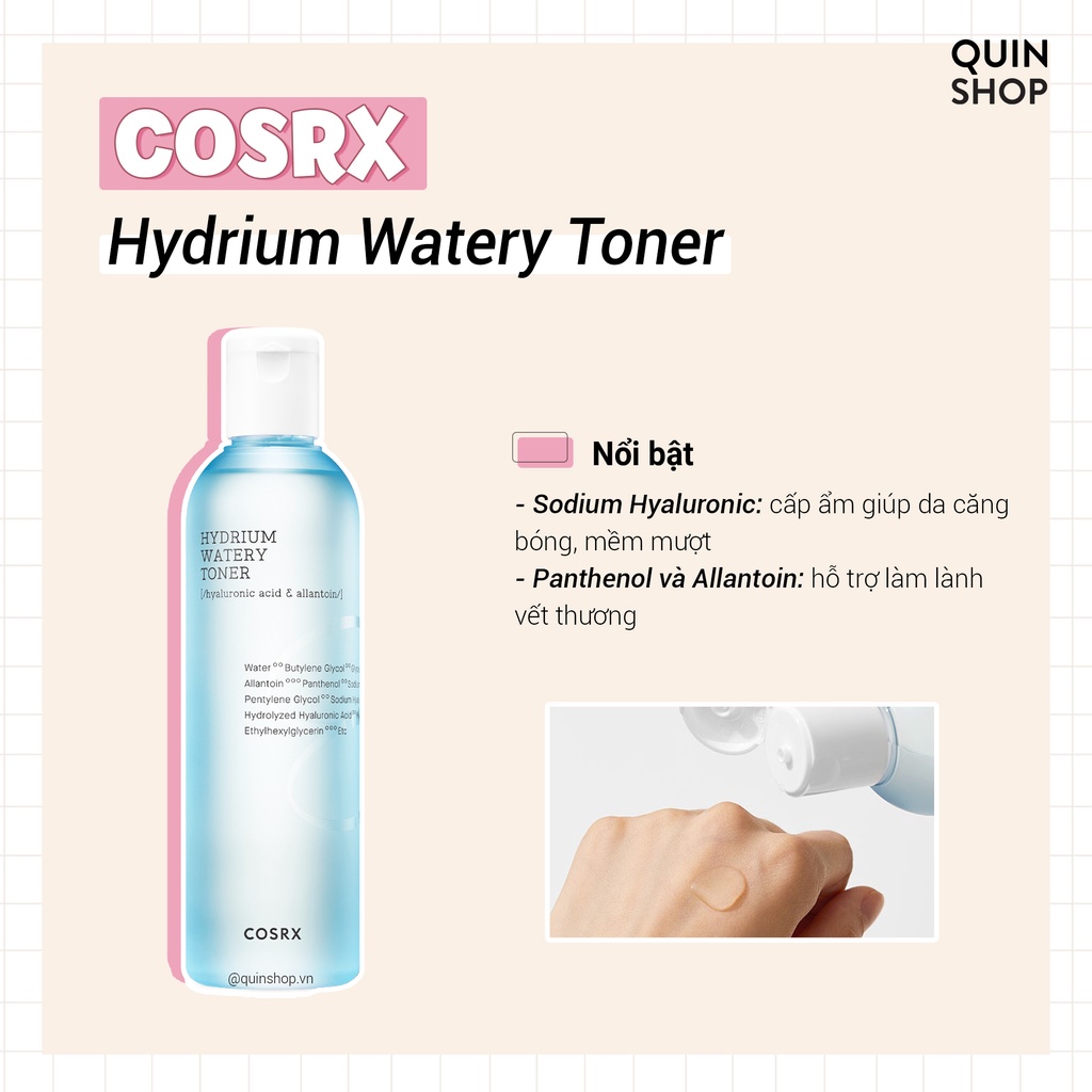 Nước Cân Bằng Da Cosrx Hydrium Watery Toner