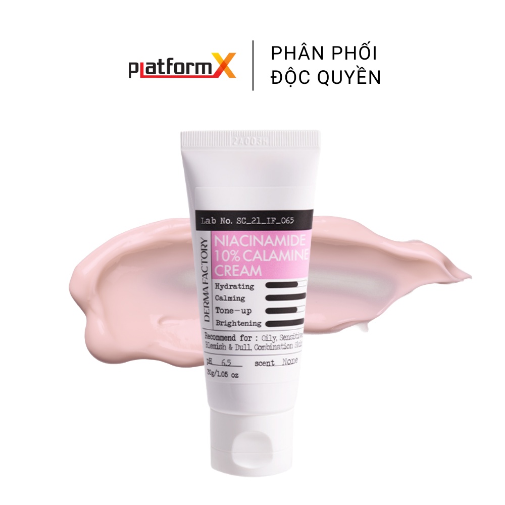 Kem dưỡng trắng Derma Factory Niacinamide 10% Calamine Cream 30g