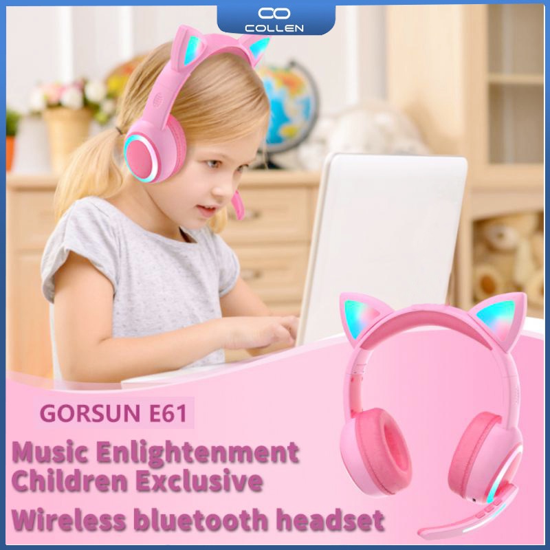 Tai nghe chơi game không dây kết nối bluetooth hình kỳ lân phát sáng cho máy tính/điện thoại