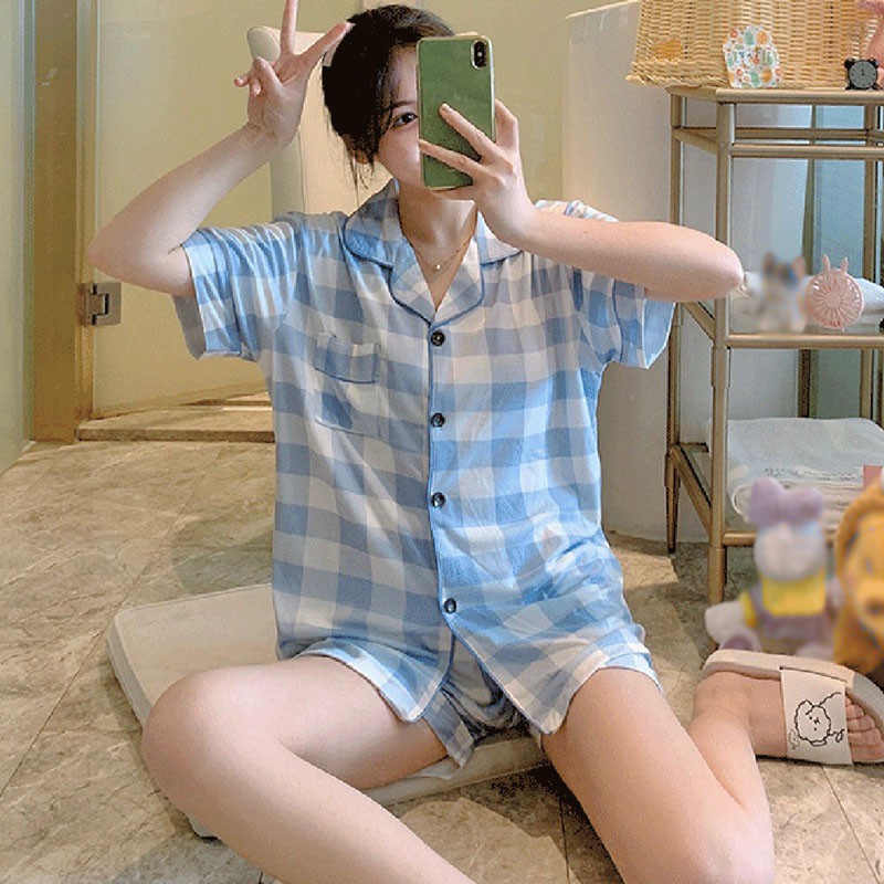 Bộ Đồ Ngủ Tay Ngắn Dáng Rộng Thời Trang Mùa Hè Cho Nữ
