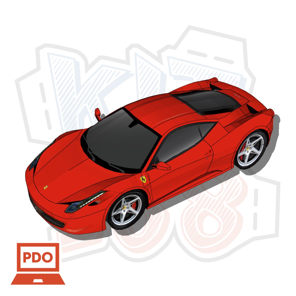 Mô hình giấy Xe ô tô Ferrari 458