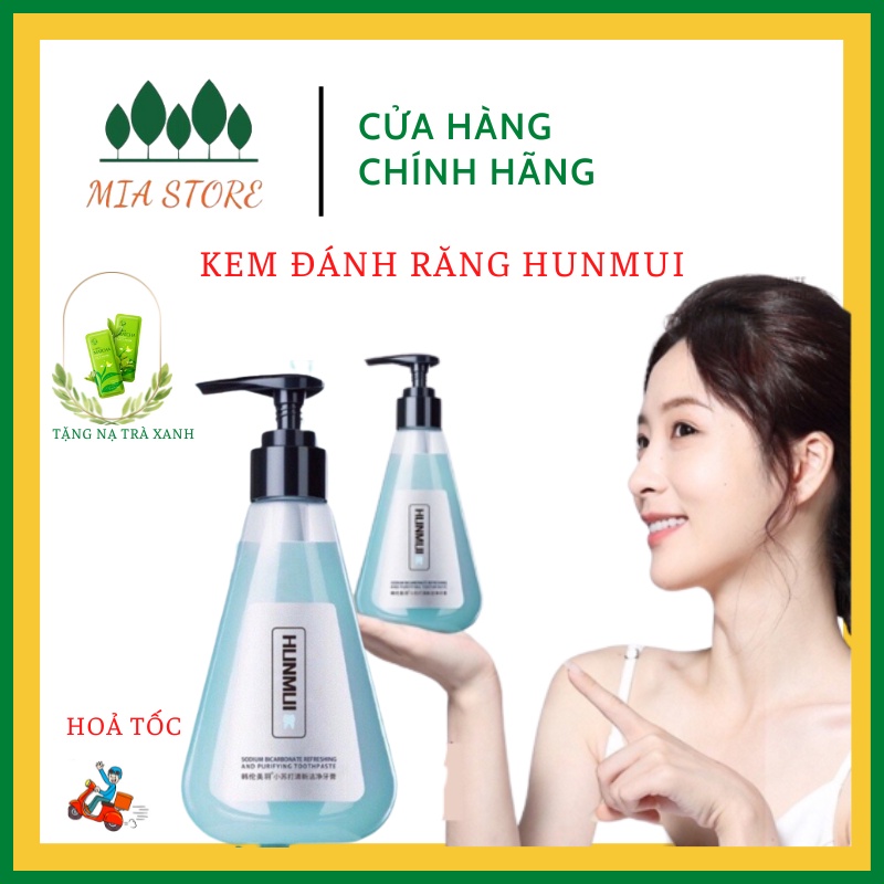 Kem đánh trắng răng HUNMUI dạng Gel lỏng thơm miệng chứa bột trắng răng làm tan mảng bám ố vàng vệ sinh miệng không hôi