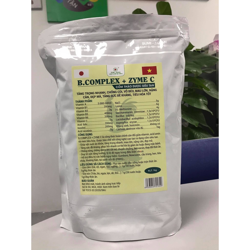 Bcomplex + Enzyme + C, tăng trọng, tăng sức đề kháng, mau lớn 1KG