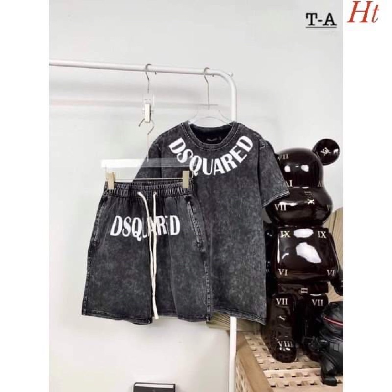 Bộ loang chữ DSQ vòng cổ H2B776