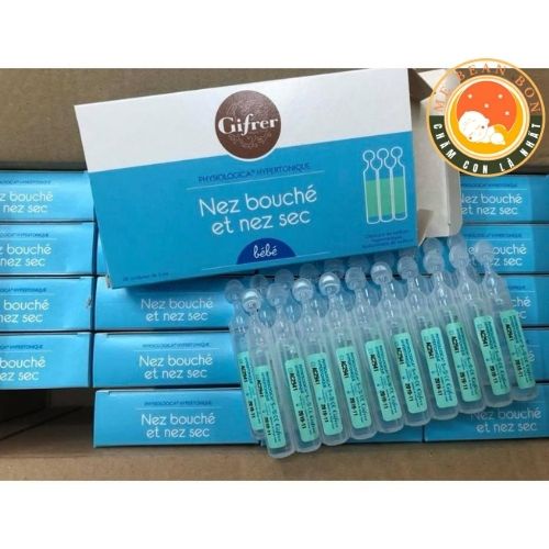 Nước rửa mũi Gifrer tép Xanh 20 ống của Pháp tránh nghẹt mũi cho bé, dùng được ở trẻ sơ sinh, trẻ em và người lớn