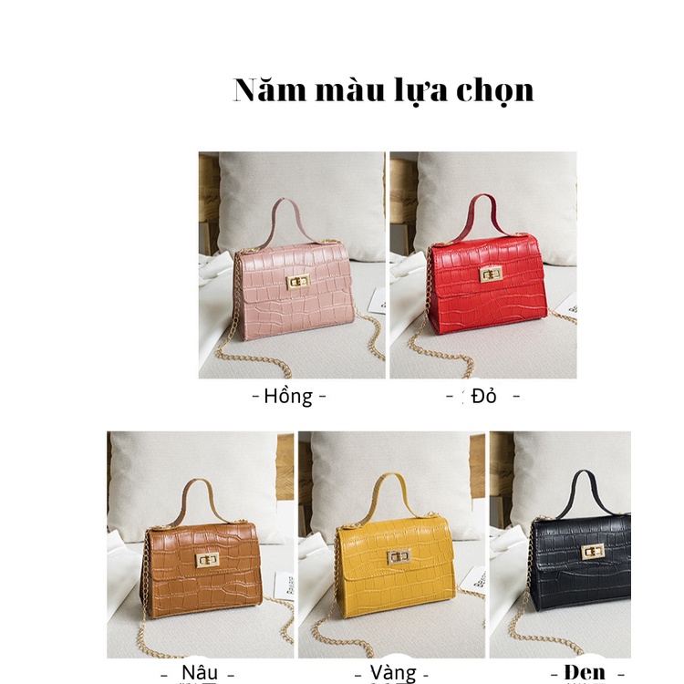 Túi Xách Nữ Đeo Chéo Thời Trang Họa Tiết Da Cá Sấu Kiểu Đơn Giản 2Ngân shop 2N003