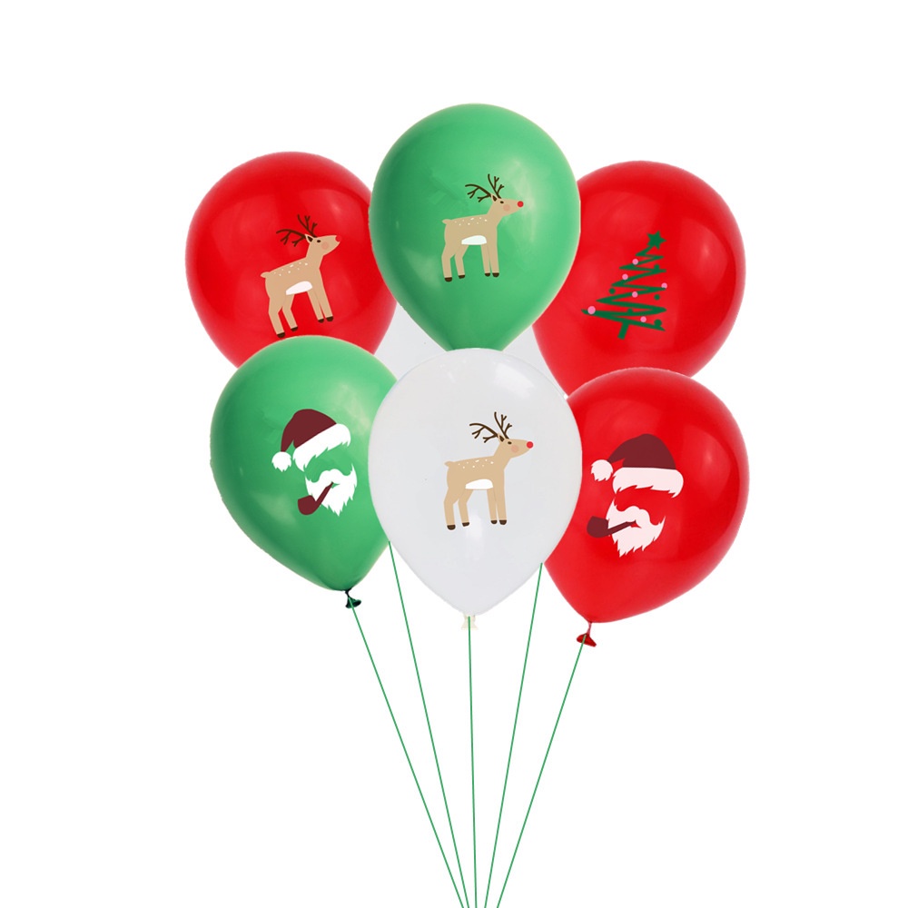 Bong Bóng Cao Su Latex 12 Inch Hình Ông Già Noel / Tuần Lộc / Cây Thông Giáng Sinh Trang Trí