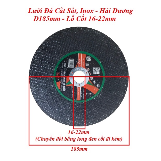 Lưỡi Cắt Kim Loại 180mm  - Đá Cắt Sắt, Inox Hải Dương D185 - Hàng Cao Cấp Chính Hãng