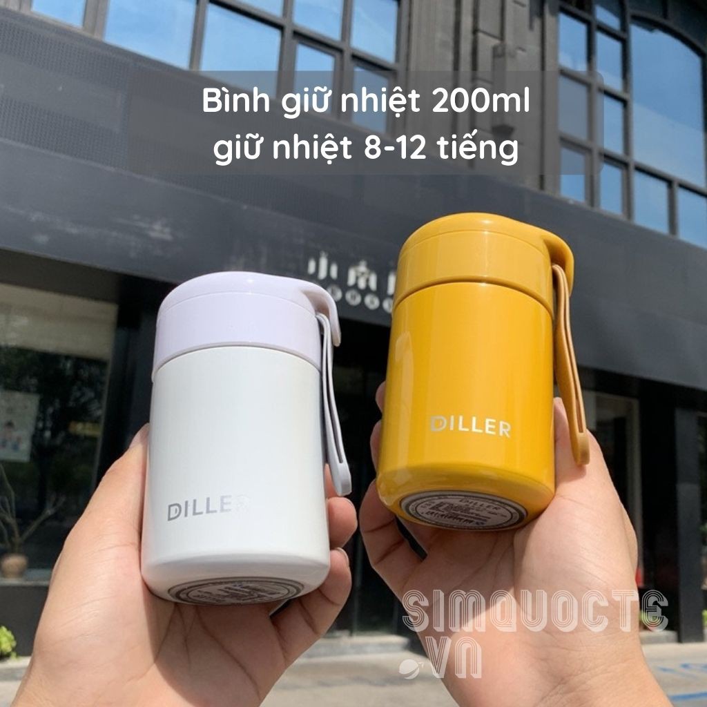 Bình giữ nhiệt 200ml nhỏ gọn cầm tay hiện đại