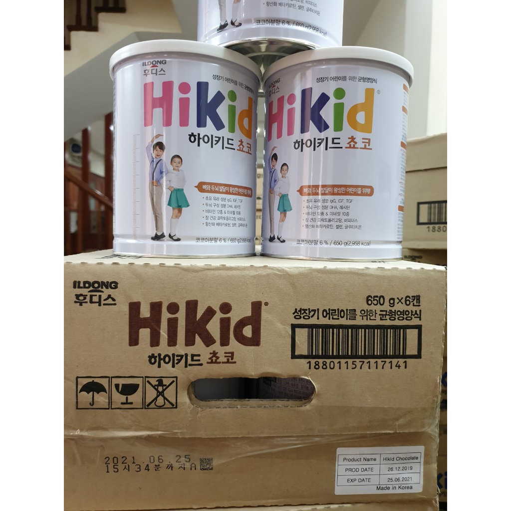 Sữa Hikid socola  hộp 650gr mẫu mới date06/2021