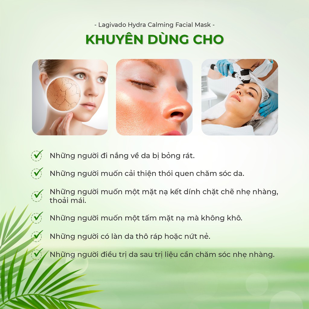 Mặt nạ giấy HA Lagivado 23g - mask giảm mụn, dưỡng da ẩm mịn, căng bóng