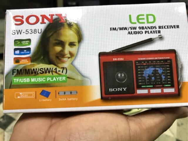 Đài radio Sony SW-548 đọc thẻ nhớ usd,có đèn led