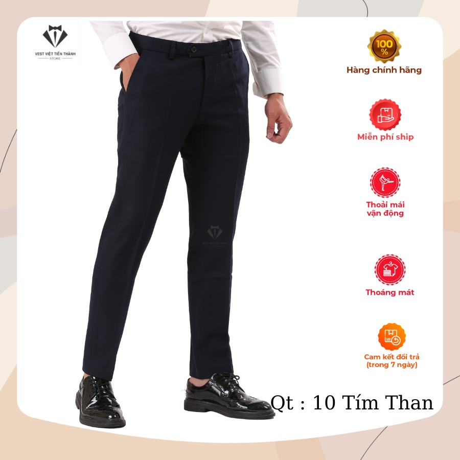 Quần âu nam nam vải cashmere cao cấp co dãn bốn chiều kiểu dáng slimfit thanh lịch