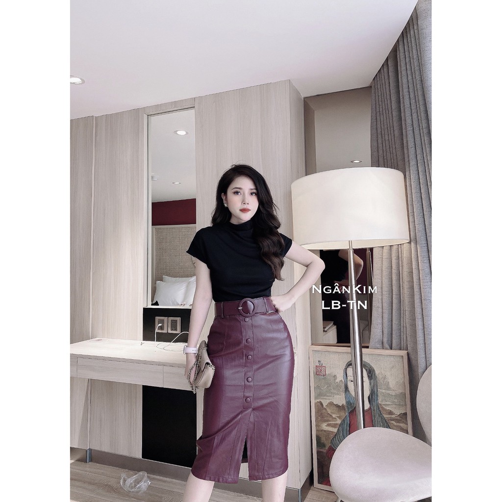 Chân váy da ôm - dáng dài , kèm đai | BigBuy360 - bigbuy360.vn