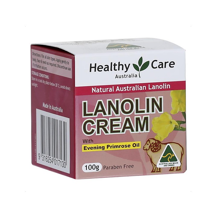 Kem cừu dưỡng da kết hợp tinh dầu Hoa Anh Thảo Healthy Care Lanolin Cream With Evening Primrose Oil - 100g