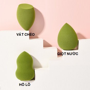 Mút trang điểm tán kem nền hồ lô, giọt nước, vát chéo Makeup Sponge