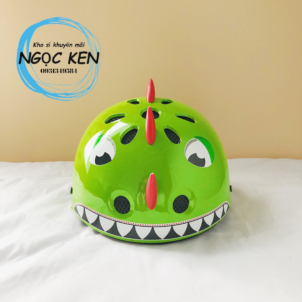 Mũ bảo hiểm ngộ nghĩnh cho bé đi xe đạp, patin, siêu nhẹ họa tiết khủng long dễ thương, đáng yêu cho bé – Ngọc Ken Shop