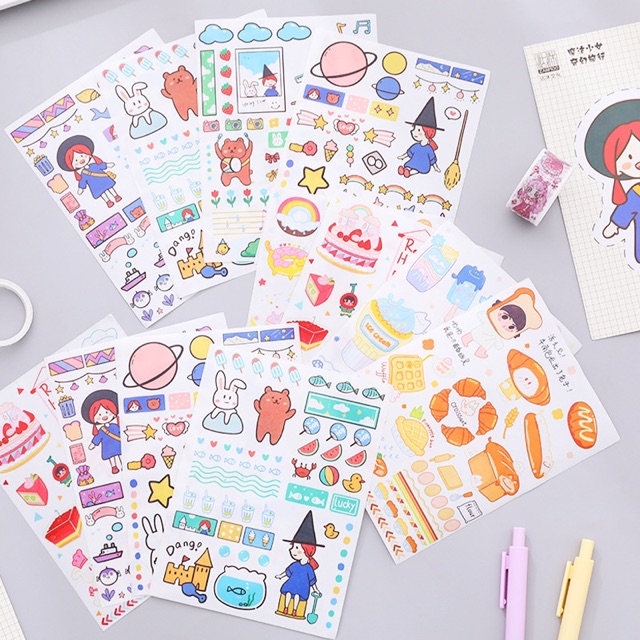 Sticker dán hình em bé dễ thương (Mẫu đa dạng) - Đánh dấu trang