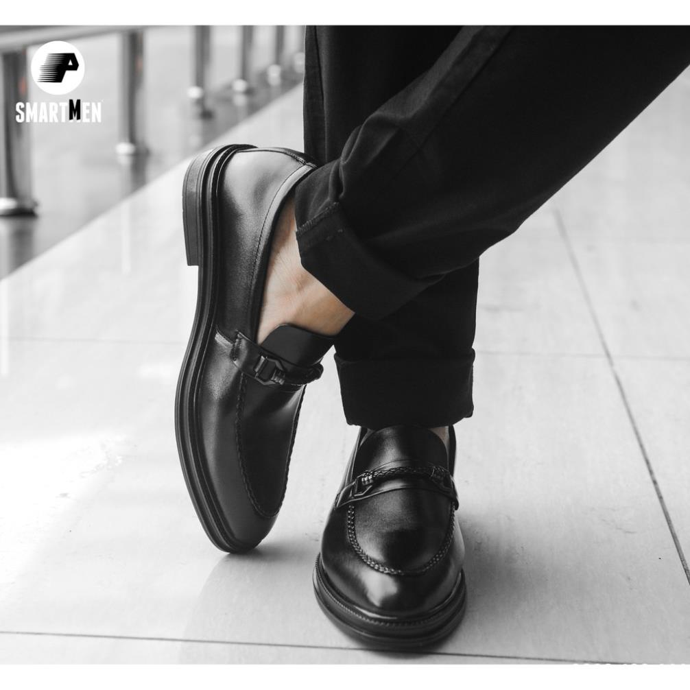 Giày lười công sở SMARTMEN tăng chiều cao màu đen GL-12Đ 👞