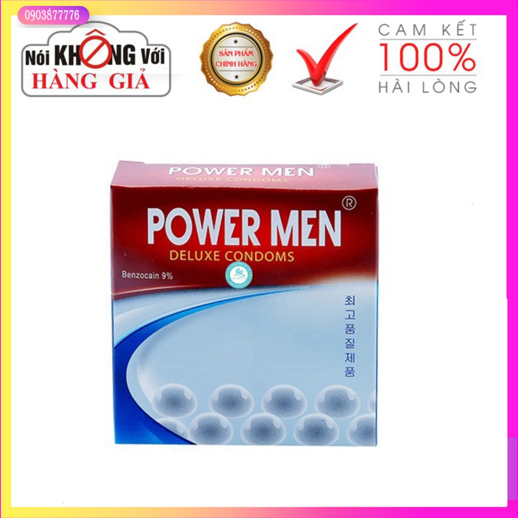 [HOT] Bao cao su powermen ngọc trai hộp 3 cái