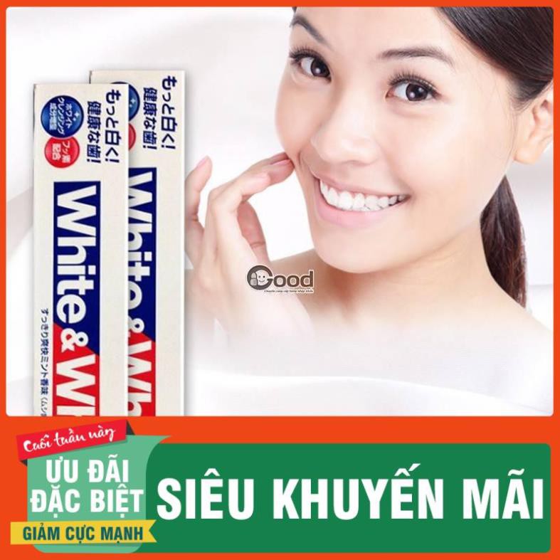 Kem đánh răng White and White Nhật Bản Lion 150g