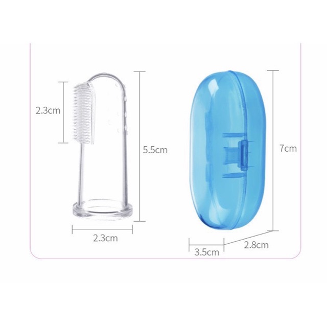 Rơ lưỡi silicon vệ sinh răng miệng cho bé có hộp đựng
